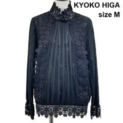 希少】新品 Ms.REIKO ブラック 長袖シャツ フラワー装飾 17号 - メルカリ