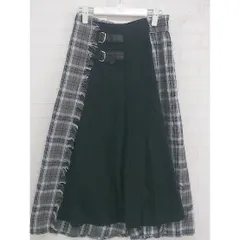 ◇ PAGEBOY ALICIA チェック柄 ウエストベルト ロング フレア スカート サイズ F グレー ブラック マルチ レディース  【中古】 【1204010001845】のサムネイル
