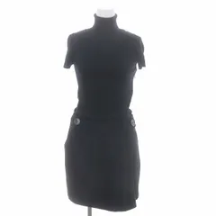 ポールカ PAULE KA タートルネックニット×ウールワンピース ミニ 半袖 36 黒 ブラック /DF ■OSのサムネイル