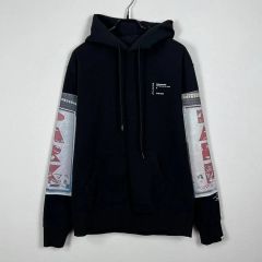 7AS2 グラフィックデザイン パーカー スウェット 黒 M トレーナー 古着 