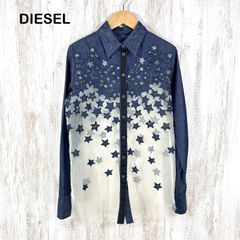 ディーゼル 花柄 デニムシャツ DIESEL 素材切り替え レーヨンシャツ 