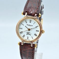 新品電池 稼働 BURBERRY ローマン文字盤 デイト QZ レディース 時計
