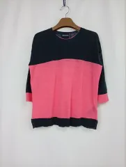 B級/M) ZADIG&VOLTAIRE ザディグ・エ・ヴォルテール ピンク バイカラー 夏 サマーニット_ハル ヴィンテージ7224のサムネイル