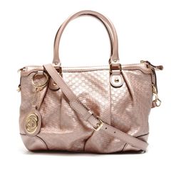 GUCCI スーキー グッチシマ レザー ハンドバッグ ダークブラウン