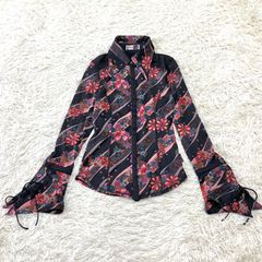 極美品】OZZ Crooce フルジップ チャイナ 半袖 花柄トップス - メルカリ