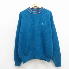 XL/古着 ノーティカ 長袖 ブランド セーター メンズ 90年代 90s ワンポイントロゴ 大きいサイズ コットン クルーネック 紺他【spe】 26apr17