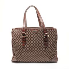 CELINE 2way トートバッグ マカダム柄 クロコ レザー キャンバス 