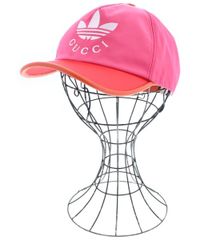 GUCCI adidas ベースボールキャップ ピンク - メルカリ
