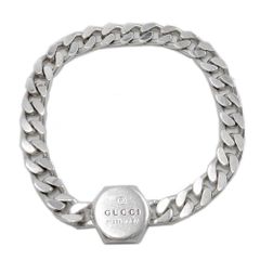 新品】GUCCI グッチ ブレスレット ロゴ プレート チェーン シルバー925