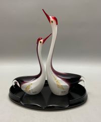 夫婦丹頂鶴のひょうたんの置物 - メルカリ