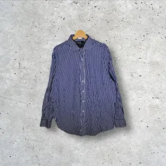 90年代/90’s ヴィンテージ Polo by Ralph Lauren REGENT 長袖シャツ ストライプ ボタンダウン 17 34/35サイズ HongKong製 ホワイト/ブルー
