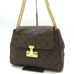 希少　MARC JACOBS　マークジェイコブス　ショルダーバッグ　チェーン　キルティング　ブラウン系　973