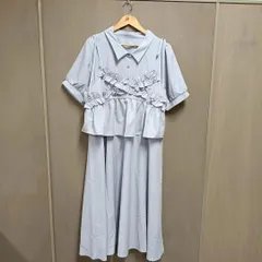 ★コーデいらずで今っぽいスタイルが完成！★ クレット clette 『ビスチェとワンピースが腰やお腹周りをカバー』フリルビスチェセットミニシャツワンピース 【3L】