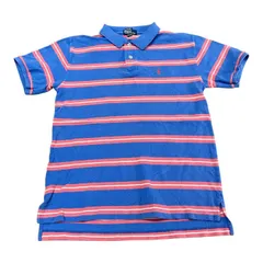 【00s Polo Ralph Lauren】ポニー刺繍 マルチボーダー ポロシャツ L(16/18)