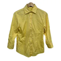 OLD ENGLAND(オールドイングランド) 長袖シャツブラウス サイズ38 M レディース美品  - イエロー×白のサムネイル