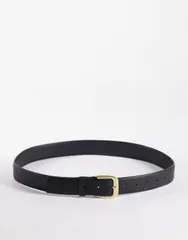 エイソス レディース アクセサリー ベルト ASOS DESIGN waist and hip belt with antique goldtone buckle Black ブラックのサムネイル