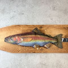 魚の彫刻 木製 【希少】特大 木彫り 鮭 壁掛け 飾り 縁起物 北海道