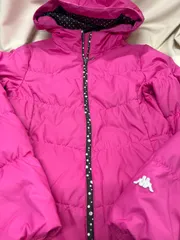 送料無料！！Kappa　カッパ　レディースダウンジャンパー　フード付きウインタージャンパー　スポーツダウンアウター　ピンク　size M  #80514MOKAKEのサムネイル