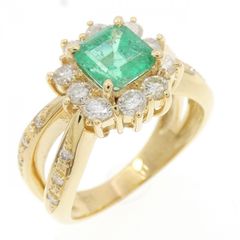 7.9g☆6.8ct☆✨大粒エメラルド0.7ctダイヤモンドプラチナリング指輪 