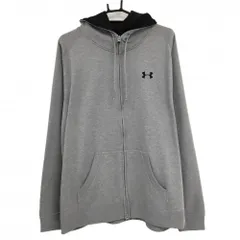 アンダーアーマー ジップパーカー グレー ロゴ刺しゅう ジャケット  メンズ XXL ゴルフウェア 大きいサイズ UNDER ARMOUR