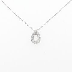 Pt850 ダイヤモンドネックレス 0.58ct 保証書付き エメラルドカット 