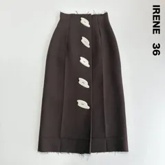 IRENE アイレネ☆のキーラハイウエストスカート 36 ブラウン 大きなボタンのサムネイル
