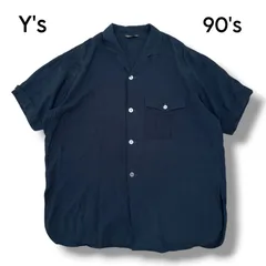 【Y's 】90's レーヨン オープンカラー 2way 半袖ワークシャツのサムネイル