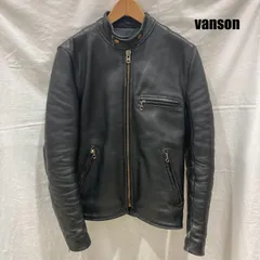 ヴァンソン B 立襟 シングルライダース 36 ブラック 黒 レザー USA製 メンズ 36 ISItems【USED】【古着】【中古】50153324