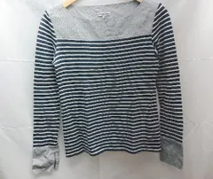 ◇ LACOSTE ラコステ ボーダー 切替 ワッペン 長袖 カットソー トップス サイズ38 ネイビー系 レディース E  【1212020015158】のサムネイル