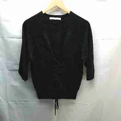 ◇ Spick＆Span ７分丈　ニット　セーター　カットソー レースアップ ドルマントップス　FREEサイズ グレー 女 E  【1301230011415】