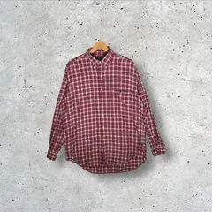 80-90's/80-90年代ヴィンテージ RALPH LAUREN BLAKE/ラルフローレン 長袖シャツ チェック柄 ボタンダウン Mサイズ レッド