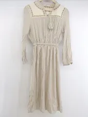 ◇ Crisp クリスプ 刺繍 長袖 膝下丈 ワンピース サイズF ベージュ レディース P  【1303070002301】のサムネイル