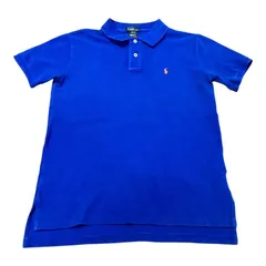 【00s Polo Ralph Lauren】ポニー刺繍 鹿の子 ポロシャツ ブルー L(16/18)