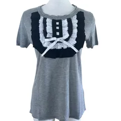 RED Valentino レース フリル付き カットソー Tシャツ グレー 美品のサムネイル