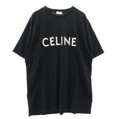 美品 CELINE セリーヌ ロゴ Tシャツ 半袖 ブラック レディース メンズ