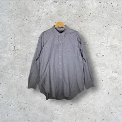 90's vintage 90年代 ヴィンテージ RALPH LAUREN/ラルフローレン 長袖シャツ チェック柄 ボタンダウン ポニー刺繡 18 36/37サイズ ホワイト/ブルー