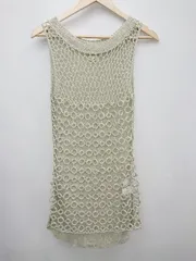 ◇ Sybilla シビラ オシャレ デザイン ノースリーブ ニット ベスト サイズM カーキ系 レディース P  【1308240011398】のサムネイル
