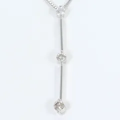 K18WG ネックレス ダイヤモンド 0.3ct カード鑑別書 総重量約2.5g 約40cm ジュエリー