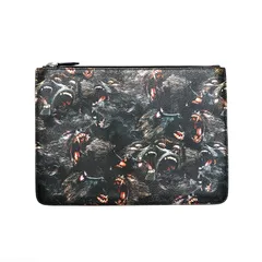 GIVENCHY ジバンシィ クラッチバッグ レザー ドッグプリント Rottweiler【中古】