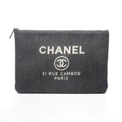 CHANEL シャネル クラッチバッグ 21番台 2015-2016 デニム ロゴ【中古】のサムネイル