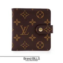 未使用品 LOUIS VUITTON ルイ・ヴィトン コンパクトジップ 二つ折り財布 M61667 モノグラムキャンバス ブラウン