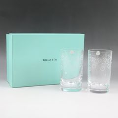 未使用】TIFFANYティファニー ボウ グラス ペアセット リボン 箱付き
