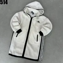 アディダス フリース ロング ジャケット アイボリー S