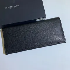 【未使用級】バーバリー サフィアーノレザー 長財布 二つ折り財布 ブラック 箱付き