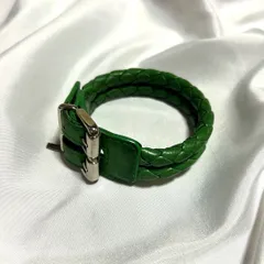 BOTTEGA VENETA レザーブレスレット イントレチャート 編み込み バックルのサムネイル