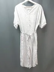 ◇ ◎ Loytaa ロユタ フロントボタン 花柄 フラワー 綺麗め 半袖 ロング ワンピース サイズF グレー レディース E  【1308290068793】のサムネイル