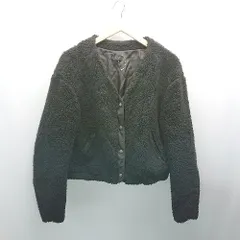 ◇ NINE ナイン フロントボタン ボア素材 ショート丈 秋冬 長袖 ブルゾン サイズF ブラック レディース E  【1308290066898】のサムネイル