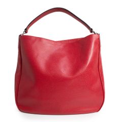 Valextra V5R48 Smile Tote Leather Red Handbag with Silver Hardware (Excellent Condition)
