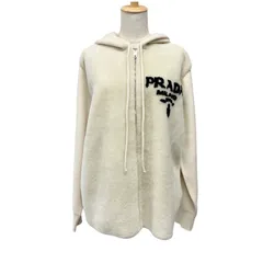プラダ PRADA トップス ホワイト ブラック パーカー フーディ ロゴ ニット カシミヤのサムネイル