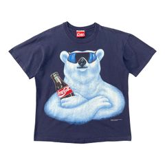 90sヴィンテージUSAコカ・コーラシロクマベイスボールキャラクターT 